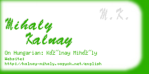 mihaly kalnay business card